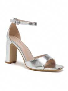 Damensandale mit Riemen und Absatz, ideal für Abend oder Büro, Sommersandale für Frauen