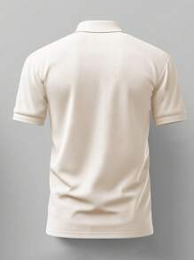 Polo de manga corta lisa para hombre, minimalista y de moda, adecuado para el verano - Albaricoque - Ver 3