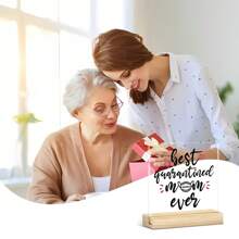 1pc Acrylic Plaque For Mom – Birthday, Mother's Day, Thank You Gift For Daughter, Son, Stepmother, Bonus Mom, Best Mom Ever Home Office Decor Gifts Graduation - Multicolor - View 6