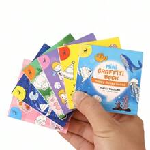 1 szt./6 szt. Mini kolorowanka do rysowania, kolorowanka do zabawy z graffiti, prosta kreskówkowa książka do rysowania linii, materiały edukacyjne dla przedszkolaków, 6 głównych motywów z 300 wzorami, bogata zawartość, odpowiednia do długopisów akwarelowych/markerów/ołówków/kredek itp., idealne prezenty do rysowania, powrót do szkoły