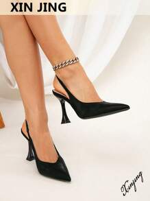 Women's Fashion Versatile Pointed Toe High Heel Sandals With Ankle Strap