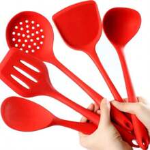 9 件套优质硅胶厨房用具套装 - 不粘锅铲、意大利面勺和 7 个必备工具（开槽铲、汤勺、钳子）| 耐 450°F 高温，可用洗碗机清洗，适用于炒菜、烘焙和亚洲烹饪 | 符合人体工程学的手柄 - 彩色 - 查看 4