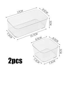 1/2/6 Pieces Of Simple Transparent Drawer Storage Box, Cosmetics Storage Box, 4 Sizes, Multi-Purpose Storage, Suitable For Office Desks, Cabinets, Dressing Tables, Cosmetics And Skincare Products, Interior Decoration, Home Decoration, Bedroom Decoration ,Jewellery Box,Pouch,Makeup Brush Holder,Brush Holder,Perfume Organiser,Pouch Bag - Multicolor - View 14