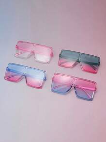 1 pieza cuadradas degradadas, montura de gafas de moda adecuada para uso diario, fiestas, festivales de música y viajes a la playa
