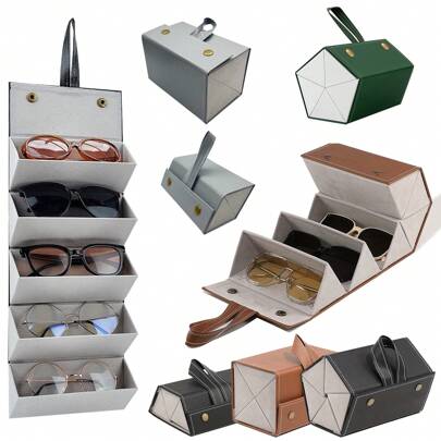 1 件折叠眼镜盒，抗压力太阳镜盒，个性化太阳镜盒，眼镜盒，眼镜袋，眼镜收纳盒，可折叠眼镜盒，学校眼镜收纳盒眼镜盒支架收纳盒收纳眼镜盒保护盒眼镜袋太阳镜袋适用于旅行度假巡航暑假旅行包旅行用品大学宿舍家庭学校酒店旅行套装必备品