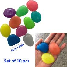 10pcs/50pcs/200pcs/500pcs/1000pcs Colorful Luminous Pebble Stones, Aquarium Decor, Glow-In-The-Dark Artificial Glowstone, Landscape Decoration, Garden Path, Aquarium Gravel (Random Color Shipped)