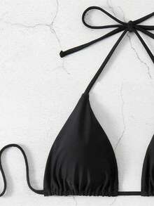 2026 Spring/Summer New Beach Vacation Bikini Sweet, Sexy, Slim, Versatile Swimming Two Piece Swimsuit Set - 黑色 - 查看 5
