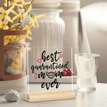 1pc Acrylic Plaque For Mom – Birthday, Mother's Day, Thank You Gift For Daughter, Son, Stepmother, Bonus Mom, Best Mom Ever Home Office Decor Gifts Graduation - Multicolor - View 7