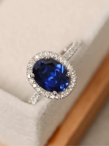 1 件女士时尚结婚/订婚戒指，日常佩戴 - 寶藍色 - 查看 2