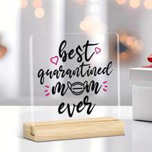 1pc Acrylic Plaque For Mom – Birthday, Mother's Day, Thank You Gift For Daughter, Son, Stepmother, Bonus Mom, Best Mom Ever Home Office Decor Gifts Graduation - Multicolor - View 3