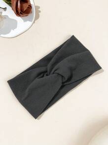 1 件女士纯色时尚休闲精致交叉弹性头带，适合日常通勤、户外运动、服装搭配，舒适、柔软、时尚的发带，送给好朋友的好礼物