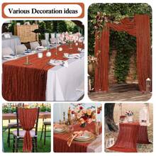 1pc/5pcs 90*180cm Solid Color Table Runner, Minimalist Polyester Tablecloth Decor, Suitable For Dining Table - White - View 6