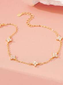 1pc High-End Floral Zirconia Embellished Constellation Bracelet