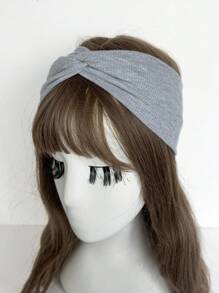 1 件女士纯色时尚休闲精致交叉弹性头带，适合日常通勤、户外运动、服装搭配，舒适、柔软、时尚的发带，送给好朋友的好礼物