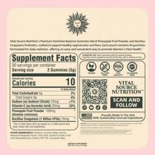 Vital Source Feminine Balance Gummies | Hawaiian Pineapple Flavor, Probiotic & Cranberry Blend For PH Balance, Women's Health Support - 1 - Xem 4