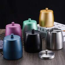 Stainless Steel Ashtray With Lid Durable Smokeless Odorless Windproof Ashtrays For Home Office Tabletop Outside Patio Outdoor