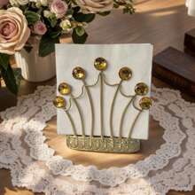 European Crown Napkin Holder Gemstone Decoration Light Luxury Style Restaurant / Living Room Decoration Desktop Paper Towel Storage Retro Handmade Old Napkin Holder Creative Shape Sanshi Youpin Creative Workshop Kitchen / Restaurant / Desktop Decoration / Farmhouse / Gift