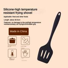 Juego de 5 piezas de utensilios de cocina de silicona resistente - Espátula, cuchara ranurada y cazo para sartenes antiadherentes | Resistentes al calor, herramientas de cocina con mangos ergonómicos (freír, hornear, acampar)