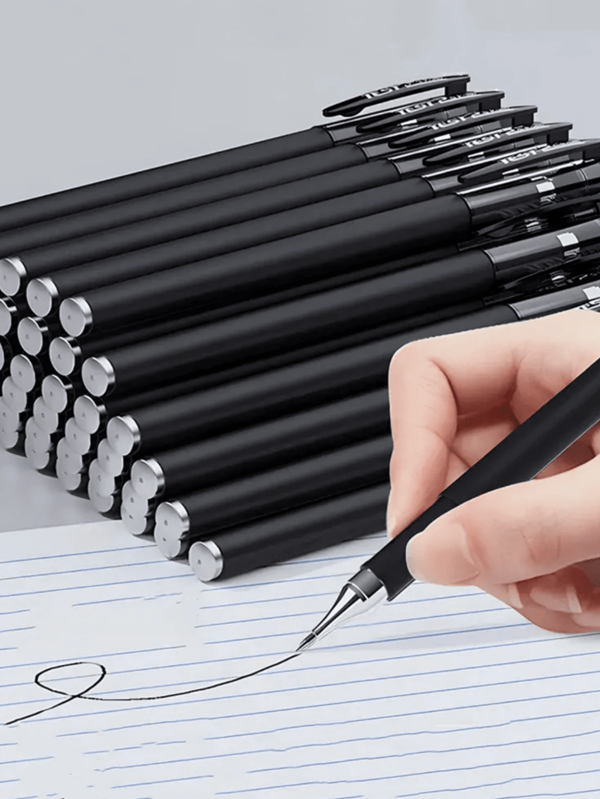 1 Pc/2 Pcs/3 Pcs/6 Pcs/10 Pcs Black Matt Gel Ink Pen Set, 0.5mm Super Fine Point Smooth Writing Pen, Anti-Smudge, For Office & School Supplies, Signature Pen, Office Stationery Set Back To School