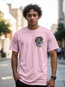 Camisa Camiseta alien et skate streetwear estampa over premium algodão Ref 2173 - Rosa Bebê - Visão 3