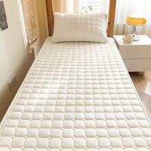 Colchoneta acolchada impermeable (sin funda de almohada ni relleno), colchoneta de colchón delgada, adecuada para cama individual o doble, protector de colchón de sábana talla grande gruesa, unicolor suave y cómodo para cubrir colchón, gris/blanco/caqui/azul, para el hogar, dormitorio, hotel, residencia, impermeable y a prueba de fugas - Rejilla de pan - Ver 22