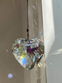 1 Stück großer Kristall Sonnenfänger Prisma, Glas Prisma zum Aufhängen als Sonnenfänger, Regenbogenerzeuger für Fenster, Balkon, Küche, Garten Dekoration, Feiertage, Feste