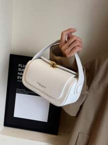 Women's Fashion Box-Shaped Crossbody Bag, Elegant Minimalist Lady Large Capacity Handheld - White - View 2