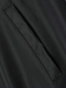 大码户外运动休闲立领棒球夹克，纯色拉链加厚外套，送给男友、丈夫、朋友的礼物，父亲节黑色冬季款 - 黑色 - 查看 8