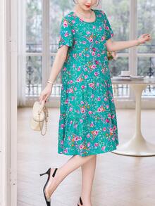 Nuevo vestido casual de verano suelto y estampado de longitud media para mujeres