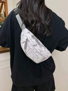 Women's Daily Casual Tie-Dye Design Chest Bag/Waist Bag, Fashionable Lightweight Shoulder Bag, Suitable For Shopping, Commuting - Multicolor - View 8