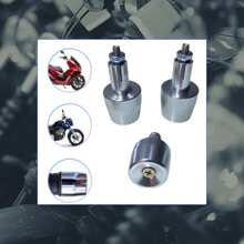 Pair Of Hollow Motorcycle Handlebar Weights PCX 150 Silver Chrome With Expandable Bushing - 鍍鉻銀色 - 空心車把 - 查看 5
