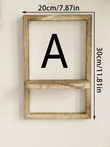 1 Stück Hölzerner wandmontierter Blumentopfhalter in Rahmenform, Bilderrahmen Aufbewahrungsregal, quadratisches schwebendes Holzregal, einfache Heimdekoration für Wohnzimmer, Schlafzimmer, Mietwohnung