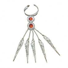 1pc Unique Rhinestone Inlaid Nail Bracelet, Royal Court Maiden Finger/Hand Decor Jewelry For Belly Dance Performance - Multicolor - View 13