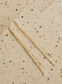 1pair Fashionable Long Tassel Faux Snakeskin Chain Earrings - Yellow Gold - View 2