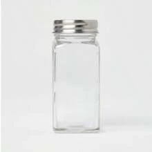 Frasco cuadrado de cristal para especias de 3.5 oz - Threshold™: Botella tradicional transparente para condimentos, lavar a mano, altura de 4.13" - 1 - Ver 1