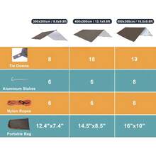 Lona impermeable para acampar, lona para el suelo, resistente al viento y al sol. - Caqui - Ver 2