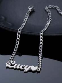 Personalized Stainless Steel Cuban Chain Name Bracelet With Love - Girl's And Boy's Customized ID, Bohemian Style Gift, Customized Name Bracelet | Bohemian Charm Bracelet