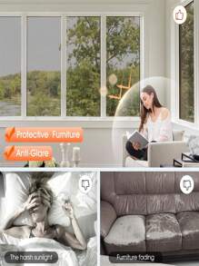 Film de confidentialité pour fenêtre à sens unique, teinte pour fenêtre. Réflexion miroir, blocage solaire, contrôle de la chaleur, protection UV. Permet de voir de l'extérieur mais pas de l'intérieur. Revêtement pour porte de bureau, noir et argent