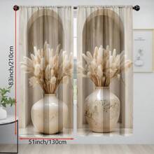 2 Stücke Dekorative Vorhänge im Boho-Stil mit Stangen-Tasche Design - Einfach aufzuhängen, halbtransparenter Polyester, maschinenwaschbar - ideal für Wohnzimmer, Schlafzimmer, Büro, Küche, Café - verleiht jedem Raum einen festlichen Charme, Schlafzimmervorhänge|Boho-Stil Vorhänge|Polyestervorhänge, Wohnzimmervorhänge - Verschiedenfarbig - Übersicht 7