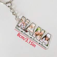 1 Stück personalisierter Schlüsselanhänger aus Acryl mit Foto und Text, Schlüsselanhänger mit Namen der Oma und Enkelkinder, personalisiertes Muttertagsgeschenk für Oma/Mama/Großmutter, personalisierter Oma-Schlüsselanhänger mit Foto, Mama und Tochter Foto Schlüsselanhänger Geschenk für Mama, Muttertagsgeschenk, Geschenk für sie/Mutter/Oma/Ehefrau