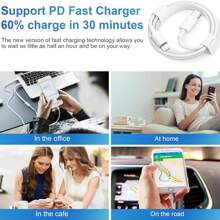 For Phone 14 13 12 Charger Fast Charging 20W PD USB C Wall Charger With 6FT Fast Charging Cable Compatible For Phone 14/13/12/11/Pro/Pro Max/Mini/Xs Max/XR/X, IPad [ Pink /White / Green/ Purple/Yellow]