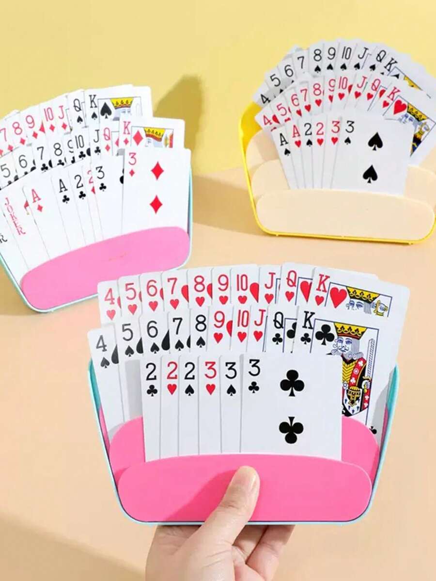 Portable Poker Card Holder - Hands-Free Device / Stable & Anti-Slip Design / Friendly For Small Hands / Essential For Travel & Family Games