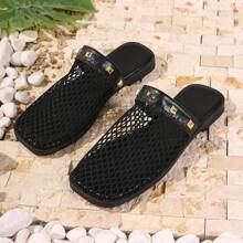 2025 Najnowsze klasyczne europejskie i amerykańskie płaskie buty z odkrytymi palcami dla kobiet