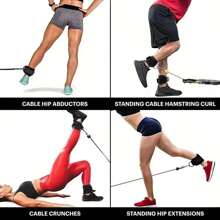 1 pièce Sangles de cheville à câble avec anneau en D double pour les entraînements de gym, raffermissement des fessiers et des jambes, entraînement de force, support de sport. Différentes couleurs disponibles.