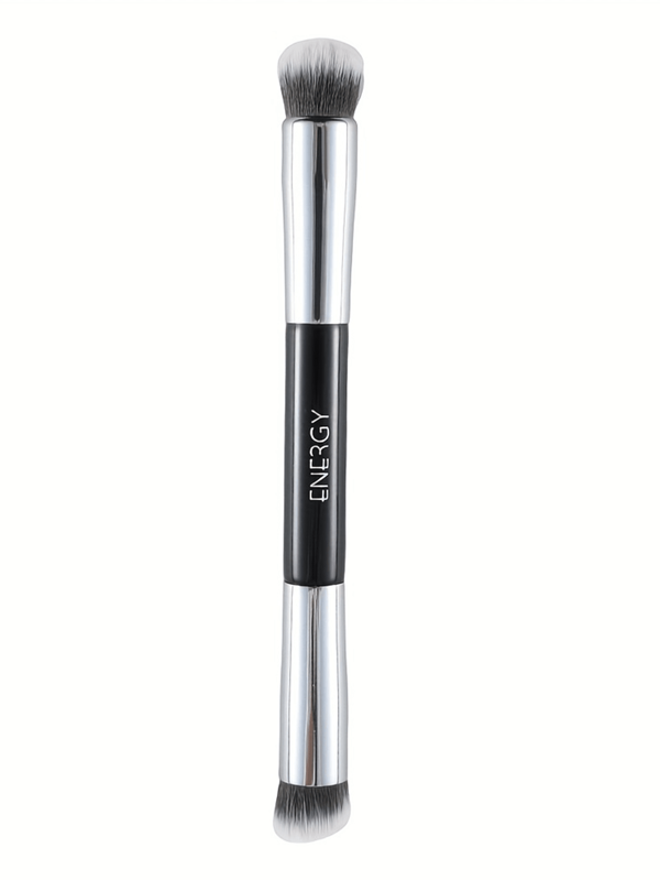 ENERGY Pincel de maquillaje en forma de kabuki mini para utilizar debajo de los ojos, tapador con punta afinada