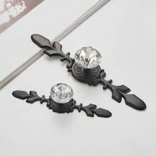 1 Pc Luxury Crystal Handles Zinc Alloy Single Hole Furniture Handle Cabinet Door Pulls Wardrobe Dresser Drawer Knobs Furniture Hardware