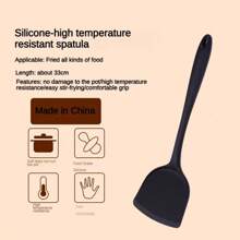 Juego de 5 piezas de utensilios de cocina de silicona resistente - Espátula, cuchara ranurada y cazo para sartenes antiadherentes | Resistentes al calor, herramientas de cocina con mangos ergonómicos (freír, hornear, acampar)