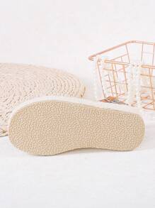 1 Pair Girls Jute Rope Thick Bottom Casual Hook And Loop Sandals, Suitable For Summer