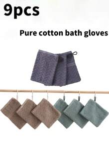 3/9pcs Bath Gloves, Soft Face & Body Shower Scrub Towel, Terry Cloth Material, Absorbent & Reusable, 15*22cm, Multiple Colors Available Back To School Dish Cloths Kitchen Towel - Multicolor - View 23