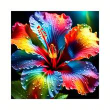 Pittura con diamanti 5D, fiori colorati a tema floreale, arte con diamanti tondi, artigianato fai-da-te ricamo punto croce, decorazione per la casa, centrotavola, regalo per le vacanze